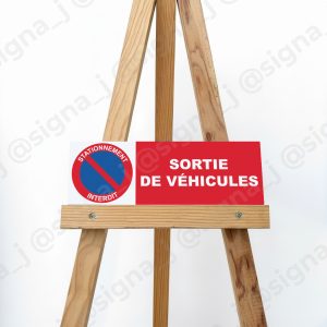Plaque "Sortie de véhicules" 10x30cm - REF P031